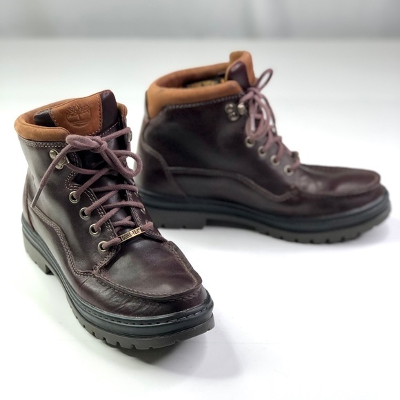 Timberland lace up boots gore-tex mahogany brown leather 8 - Picture 1 of 9